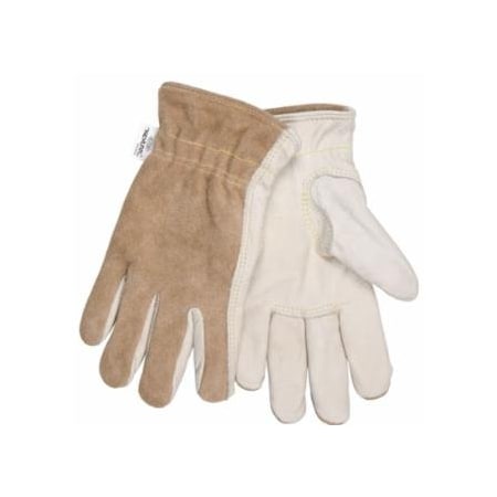 Mcr Safety Split Leather Back Drivers Gloves, Large, Brown/Tan 127-3204KL