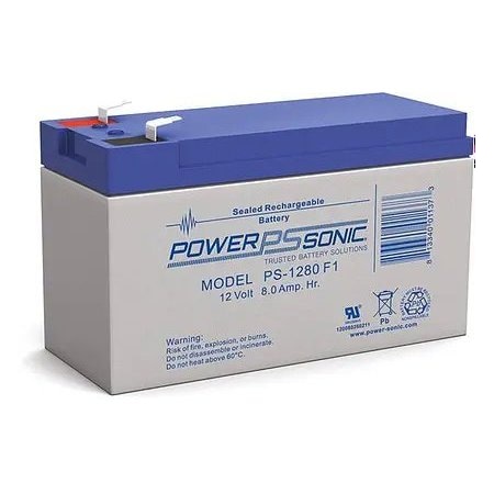 Power-Sonic PS-1280 F1 12V 8Ah AGM Rechargeable Battery PS-1280  F1