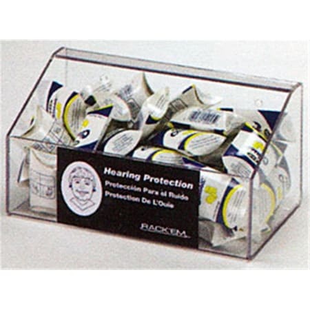 Val-Pak Products RackEm Racks  60-Pair Foam Ear Plug Tray Dispenser No Lid - Clear Plastic RA299995