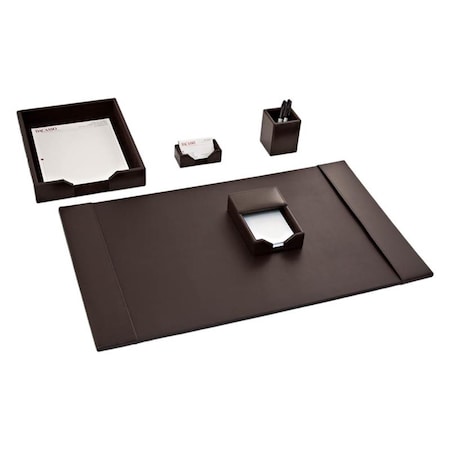 Dacasso Dark Brown Bonded Leather 5-Piece Desk Set D3602
