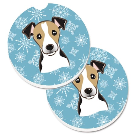 Carolines Treasures Snowflake Jack Russell Terrier  Cup Holder Car Coaster, PK2 BB1695CARC