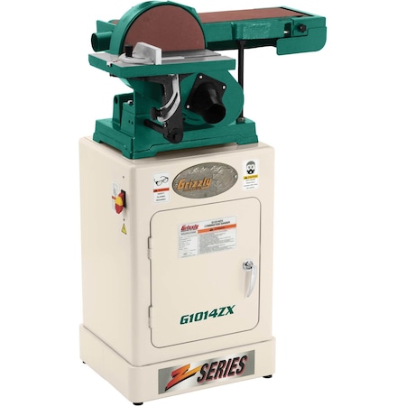Grizzly 6" x 48" Belt/9" Disc Combo Sander with Cabinet Stand G1014ZX