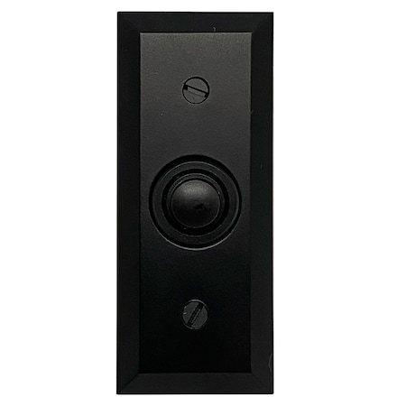 Newhouse Hardware Wired Metal Rectangular Beveled Recessed Mount Unlighted Doorbell Chime Push Button in Black BT6BV