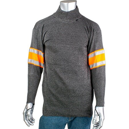 Kut Gard Cut and Abrasion Resistant Pullover, Hi-Vis/Taped Sleeves, Thumb Loops, S P145SP-3CM-HV2-TL-S-NS