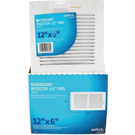 Selkirk 12'' x 6'' White Wall Register 367W12X6R