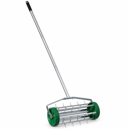 Gardenised Durable Rolling Spike Lawn Aerator w/Sturdy Steel Handle and Sharp Metal Tines QI004663