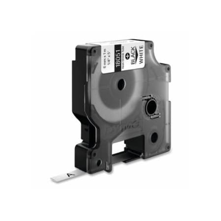 Dymo Heat-Shrink Tube, 1/4 in W x 5 ft L, Black on White, 5PK 784-18051