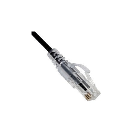 Cable Wholesale Slim Cat6a Black Copper Ethernet Cable, 10 Gigabit, 500 MHz, Snagless/Molded Boot, POE 13X6-62220