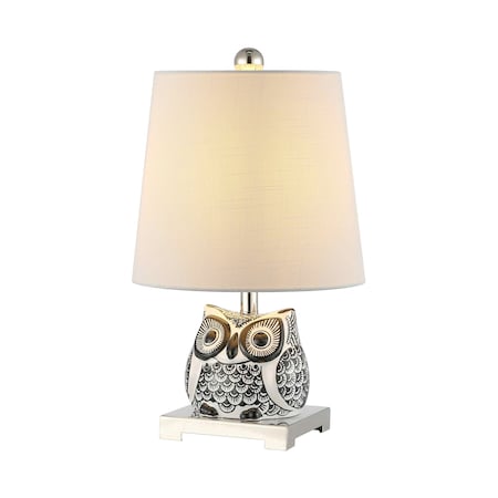 Jonathan Y Justina 16" Ceramic Mini LED Table Lamp, Black/White JYL3014C