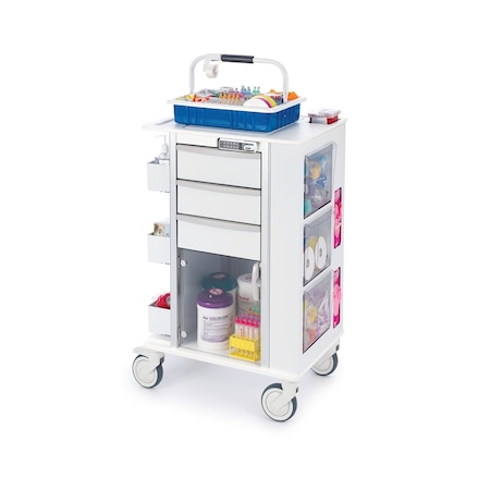 Omnimed Phlebotomy Cart, Aluminum & Plastic, 38 in H, 24.25 in W 351006