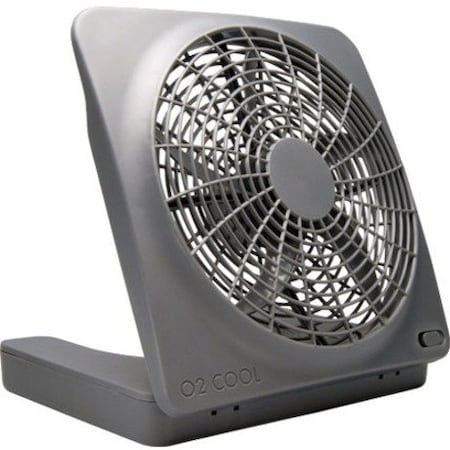 Treva/O2Cool 10" Blade Dia Compact Fan, 2 Speeds, Gray, Plug-in with the AC adapter FD10101A