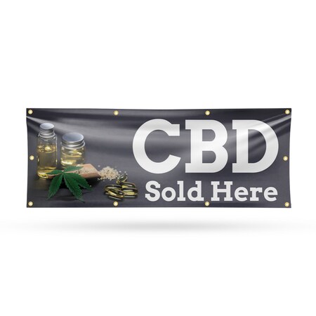 Signmission CBD Sold Here, 36 Inch x 96 Inch, Vinyl Banner B-96-30512