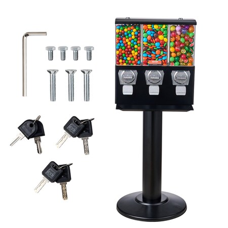 Vevor Gumball Machine with Stand Vending Coin Bank Vintage Candy Dispenser Black ak19-08