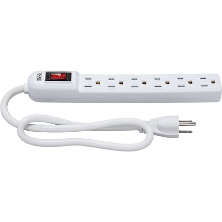 Do It Best 6-Outlet White Power Strip with 2 Ft. Cord LTS-6