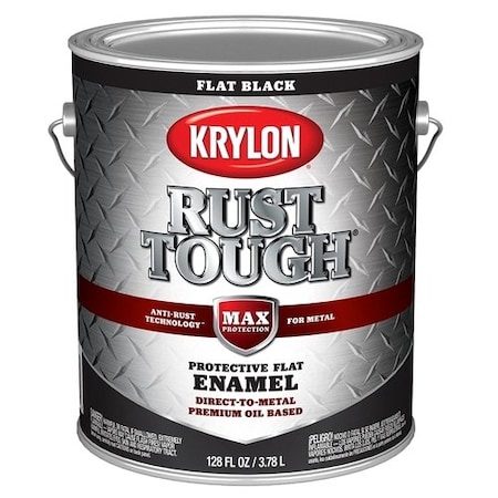 Krylon Rust Tough Oil-Based Flat Rust Control Enamel, Black, 1 Gal. K09731008