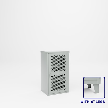 Pucel Counter Height Cabinet, 24 in W x 48 in H x 19 in D, Perforated Door, Light Blue HDTC-2442-PL