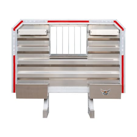 Mytee Products 68 inx70 in Viking Semi Truck Aluminum Headache Rack w/2 Chain Hanger & Bar Window VK-6870-BW