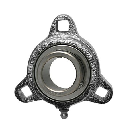 Ami Bearings SINGLE ROW BALL BEARING - 35MM STAINLESS NAR SET SCREW NICKEL 3-BOLT FLANGE MBTM207NP