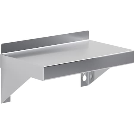 Amgood 6 in. x 10 in. Stainless Steel Wall Shelf With Squared Edge WS-SQ-0610-Z