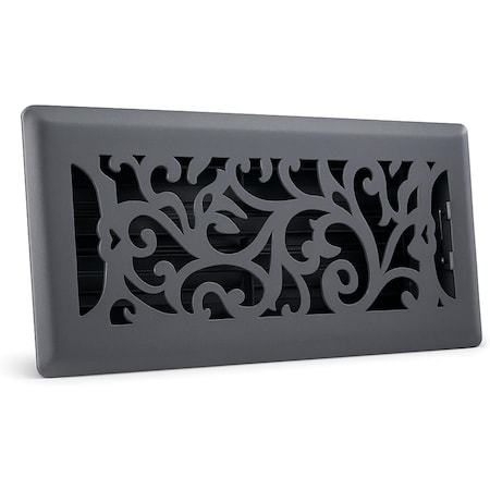 Sierra Grates 4 in. H X 12 in. W Powder Coat Steel, Granite Grey Floor Register FLR412-GRY