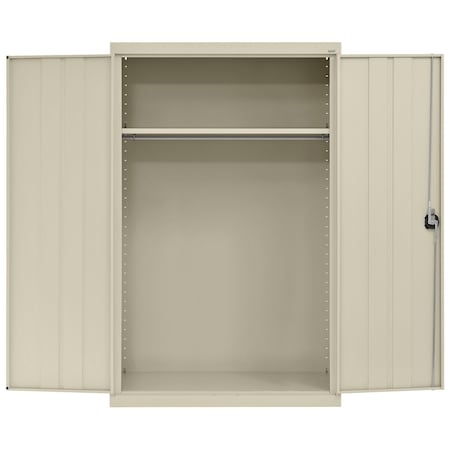 Sandusky Lee Heavy Duty Welded Steel Wardrobe Cabinet, 46x24x72, Putty EAWR462472-07
