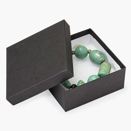 Nashville Wraps Black Matte Jewelry Gift Boxes, 3.5x3.5x1.5, Fiber Fill, 100PK 20BK