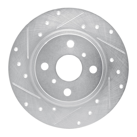 Dynamic Friction Co DFC Brake Rotor - Drilled and Slotted - Silver 631-76037L