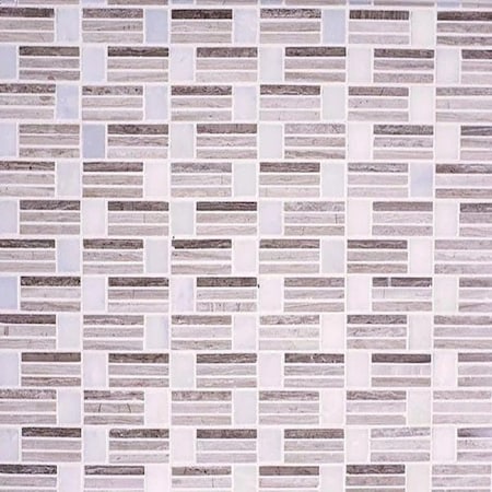 Apollo Tile 12x12 Eastern White, Wooden Grey Marble Polished Floor and Wall Mosaic Tile 5 sqft/case, 5PK APLKB88P33A