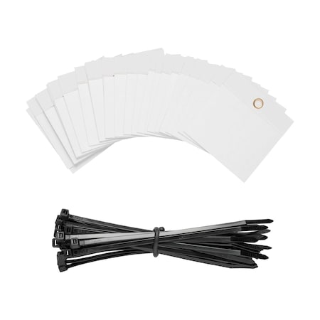 Brady Self-Laminating Blank Tags Polyester 3 in H x 3 in W White 25/PK, 25PK 102003