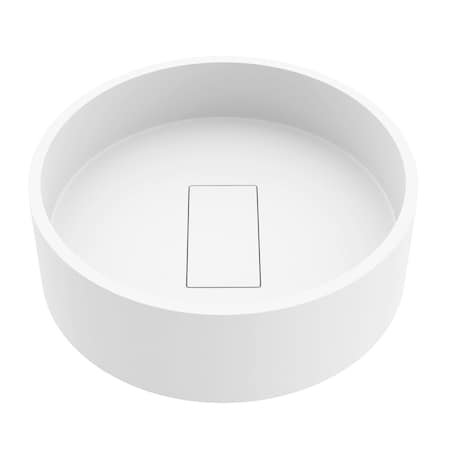 Vigo Bryant Modern White Matte Stone 15 in. L x 15 in. W x 5 in. H Round Vessel Bathroom Sink VG04019
