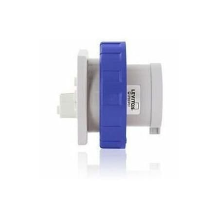 Leviton Pin & Sleeve Inlet, 32 A, 208/250V AC, 4 Pole, Blue W432-B9