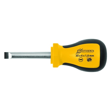 Bondhus 7/32 x 1 in ComfortGrip Stubby Slotted Screwdriver 1675812289