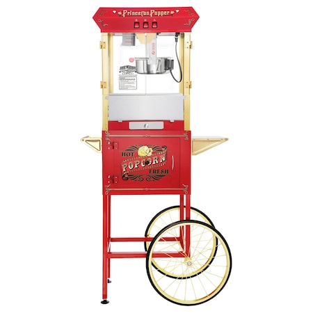 Great Northern Popcorn Princeton Popcorn Machine w/Cart 8oz Popper w/Stainless-Steel Kettle, Warming Light and Accessories 83-DT6181