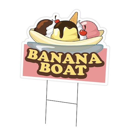 Signmission Banana Boat Die Cut Yard Sign & Stake outdoor plastic coroplast window, C-DC-1824-Banana Boat19 C-DC-1824-Banana Boat19