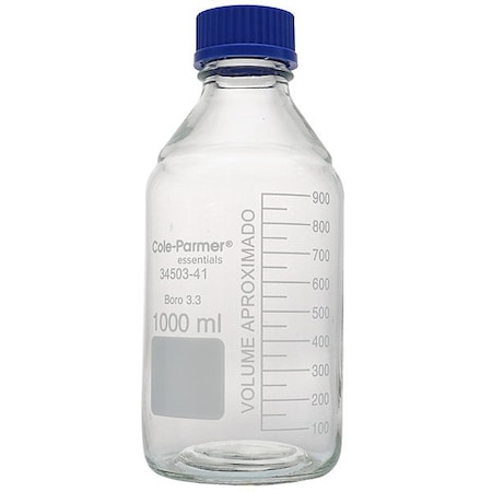 Cole Parmer Media Bottle, Boro Glass, 22.5 cm H 3450341