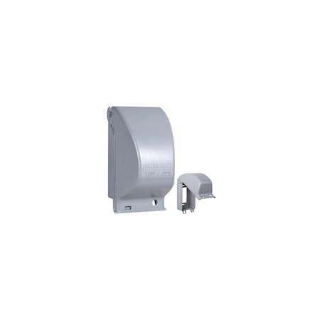 Raco Outlet Cover, Vertical, Grey Metal MX3200