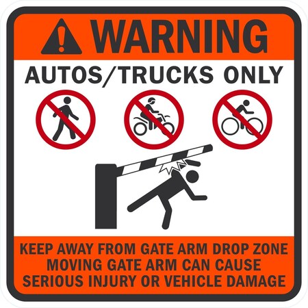 Lyle Warning Autos/Trucks Only (W/Sym & Graphic), 24x24, High Intensity Prismatic, White G-13751-HI_24x24