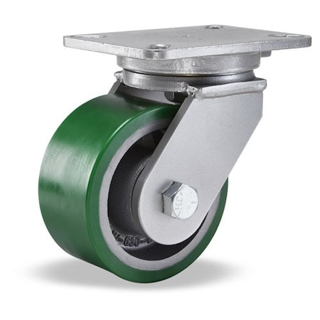 Hamilton Plate Caster, Swivel, Poly, 6 in., 2200 lb. S-CH-63DB