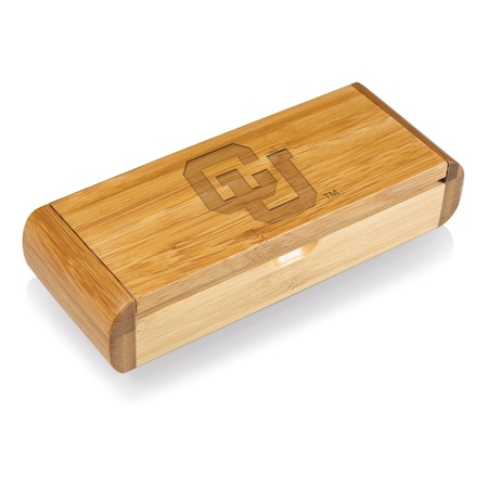 Picnic Time Family Of Brands NCAA Colorado Buffaloes Elan Deluxe Corkscrew In Bamboo Box 868-00-505-123-0