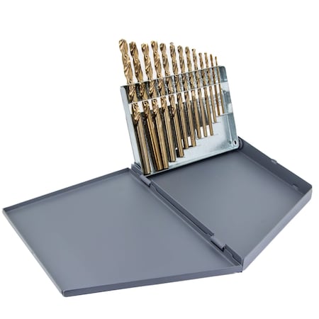 Drill America 13 Piece Cobalt Jobber Length Drill Bit Set, 1/16" - 1/4", D/ACO Series D/A13J-CO-SET