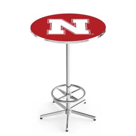 Holland Bar Stool Co 42" Chrome Nebraska Pub Table, 36" dia. Top L216C4236NebrUn