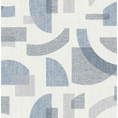 A-Street Prints Fulton Blue Shapes Wallpaper 4141-27160