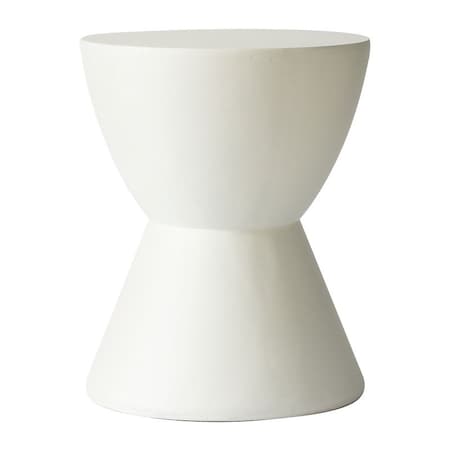 Leisuremod Loft Modern Fiberstone Hourglass Side Table, Weather-Resistant, Fully Assembled LST14W