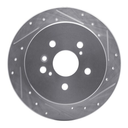 Dynamic Friction Co DFC Brake Rotor - Drilled and Slotted - Silver 631-76131R