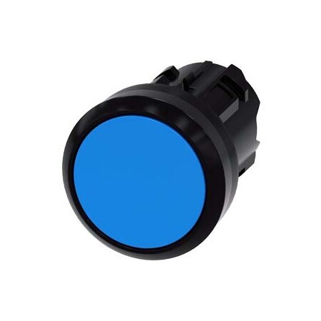 Siemens Pushbutton, 22 mm, round, plastic, blue, pushbutton, flat 3SU1000-0AB50-0AA0-ZY19