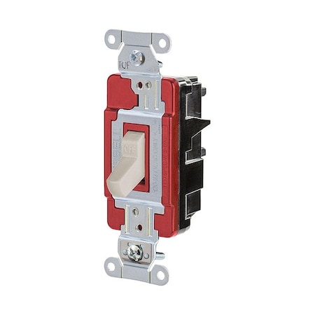 Hubbell WallSwitch, 1hp, Toggle, 20A, LightAlmond HBL1221STLA
