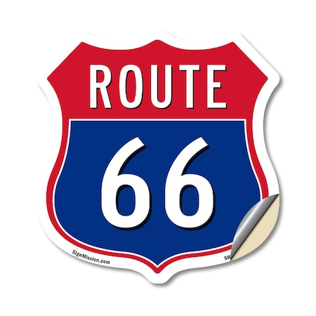 Signmission Route Marker Shield Sign Route 66, 18 Inch X 18 Inch, Vinyl Decal SHI-D-18-459