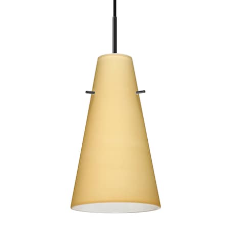 Besa Lighting Besa Cierro Pendant, Vanilla Matte, Black Finish, 1x 9W LED 1JT-4124VM-LED-BK
