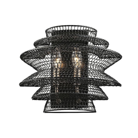 Troy Lighting Kokoro 2 Light Wall Sconce 12 In. Soft Black B6012-SBK