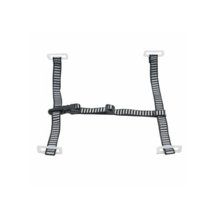 Msa Safety 4-Point Chinstrap, V-Gard Hardhats, One Size, Black/White, 10PK 454-10124238